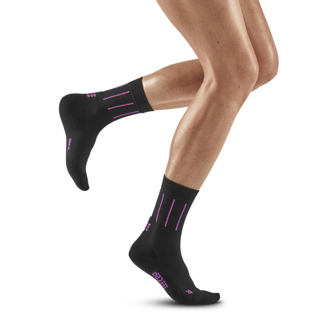 Pinstripe Running Mid Cut Socks, Women